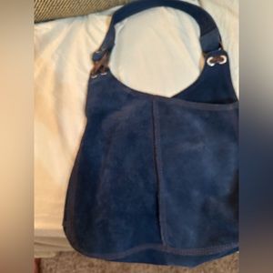 Lucky Brand blue suede leather vintage hobo bag